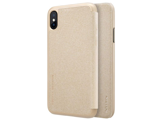 Чехол Nillkin Sparkle Leather Case для Apple iPhone X (золотистый, винилискожа)