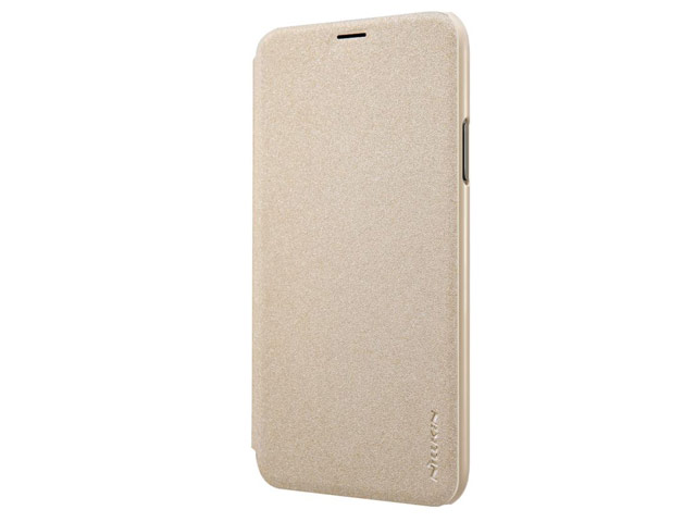 Чехол Nillkin Sparkle Leather Case для Apple iPhone X (золотистый, винилискожа)