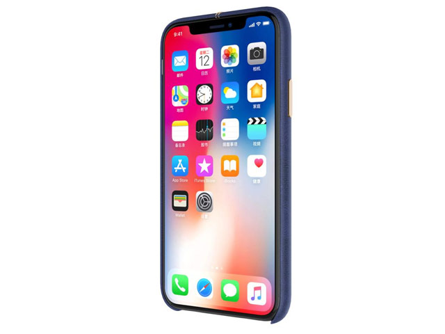 Чехол Nillkin Englon Leather Cover для Apple iPhone X (синий, кожаный)