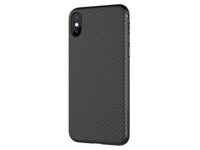 Чехол Nillkin Synthetic fiber для Apple iPhone X (черный, карбон)