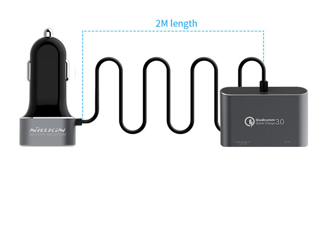 Зарядное устройство Nillkin PowerShare Charger универсальное (автомобильное, 3A, 4xUSB, Fast Charge, черное)