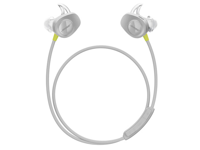 Наушники Bose SoundSport Wireless универсальные (беспроводные, белые/желтые, микрофон)