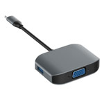 USB-хаб Comma Clian VGA Adapter универсальный (USB Type C, 2xUSB, USB 3.0, VGA, темно-серый)