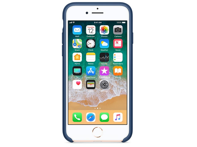 Чехол Yotrix LiquidSilicone для Apple iPhone 8 (синий, гелевый)