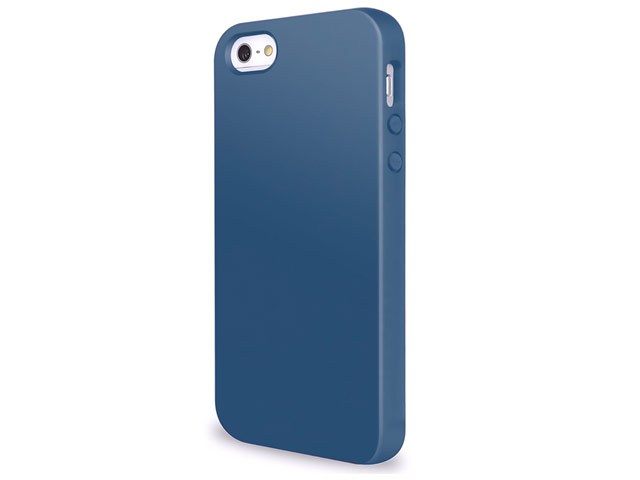 Чехол Yotrix LiquidSilicone для Apple iPhone SE (синий, гелевый)