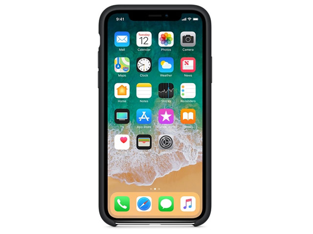 Чехол Yotrix LiquidSilicone для Apple iPhone X (черный, гелевый)