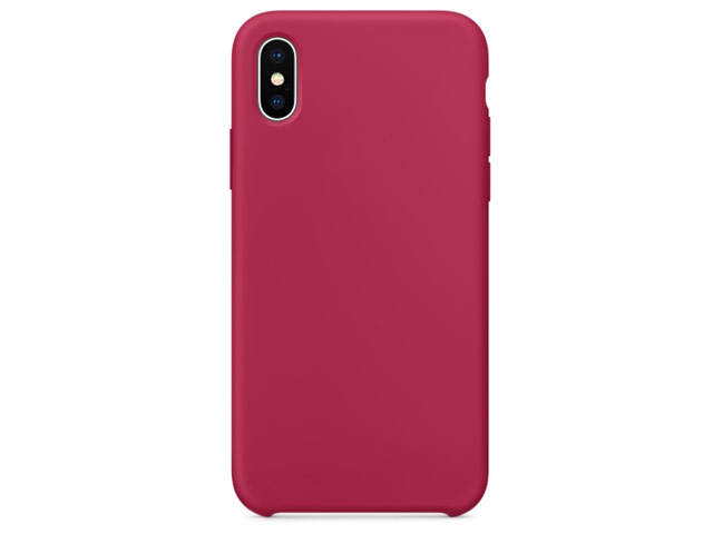 Чехол Yotrix LiquidSilicone для Apple iPhone X (малиновый, гелевый)