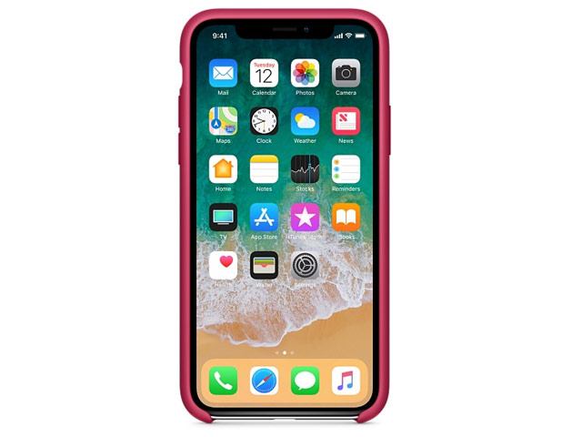 Чехол Yotrix LiquidSilicone для Apple iPhone X (малиновый, гелевый)