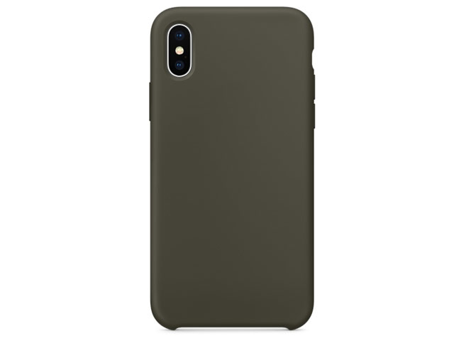 Чехол Yotrix LiquidSilicone для Apple iPhone X (хаки, гелевый)