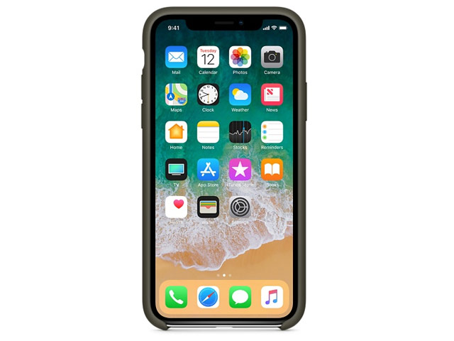 Чехол Yotrix LiquidSilicone для Apple iPhone X (хаки, гелевый)