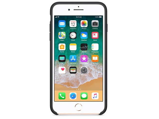 Чехол Yotrix LiquidSilicone для Apple iPhone 8 plus (черный, гелевый)