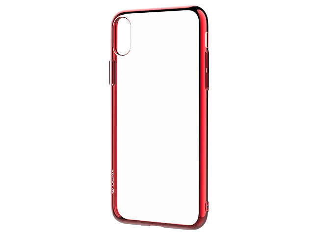 Чехол Devia Glitter Soft case для Apple iPhone X (красный, гелевый)