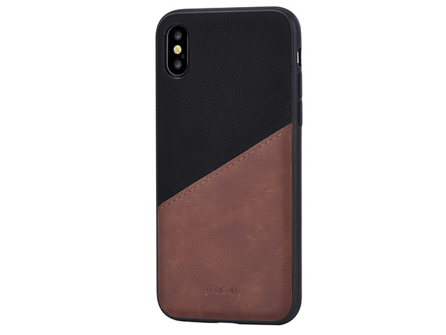 Чехол Devia iWallet case для Apple iPhone X (черный, кожаный)
