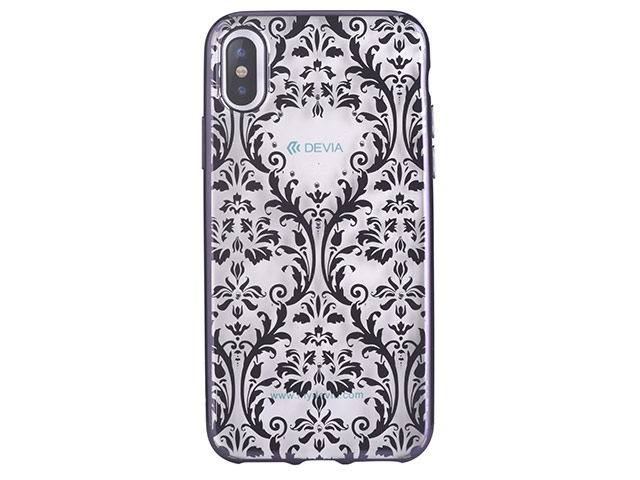 Чехол Devia Crystal Baroque для Apple iPhone X (Gun Black, гелевый)