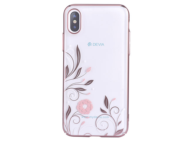 Чехол Devia Crystal Petunia для Apple iPhone X (Rose Gold, пластиковый)