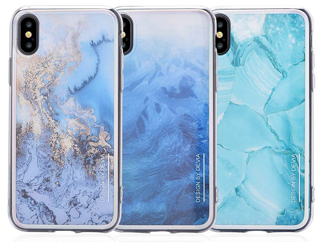 Чехол Devia Landscape для Apple iPhone X (голубой, гелевый)