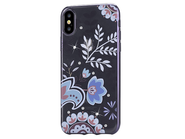 Чехол Devia Crystal Bloosom для Apple iPhone X (Gun Black, гелевый)