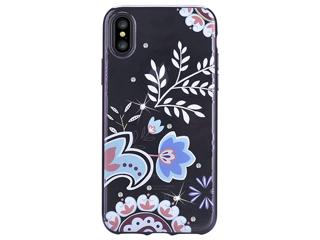 Чехол Devia Crystal Bloosom для Apple iPhone X (Gun Black, гелевый)