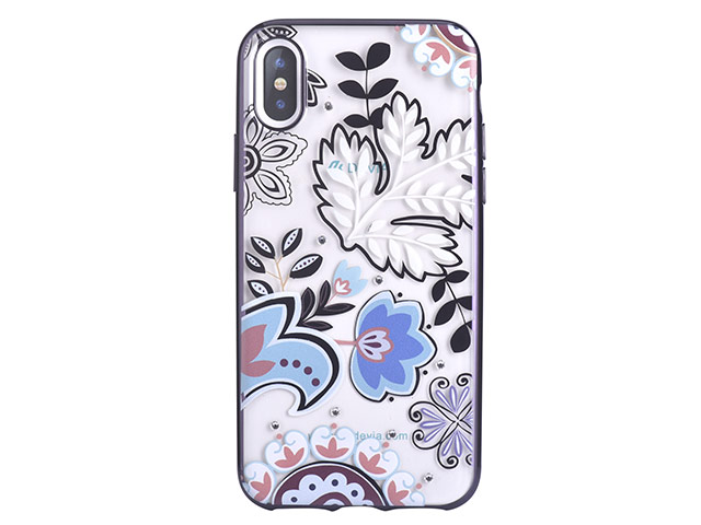 Чехол Devia Crystal Bloosom для Apple iPhone X (Gun Black, гелевый)