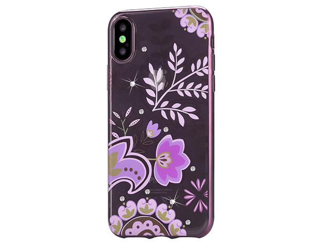 Чехол Devia Crystal Bloosom для Apple iPhone X (Rose Gold, гелевый)