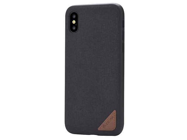 Чехол Devia Acme case для Apple iPhone X (черный, матерчатый)