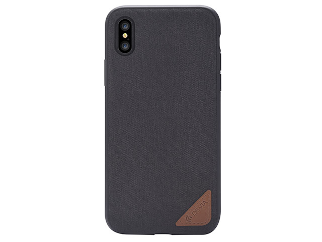 Чехол Devia Acme case для Apple iPhone X (черный, матерчатый)