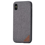 Чехол Devia Acme case для Apple iPhone X (серый, матерчатый)