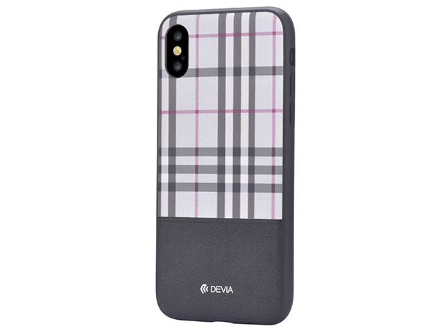 Чехол Devia Lattice case для Apple iPhone X (черный, кожаный)