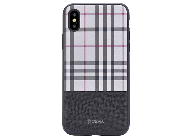 Чехол Devia Lattice case для Apple iPhone X (черный, кожаный)