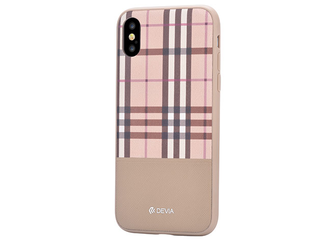 Чехол Devia Lattice case для Apple iPhone X (коричневый, кожаный)