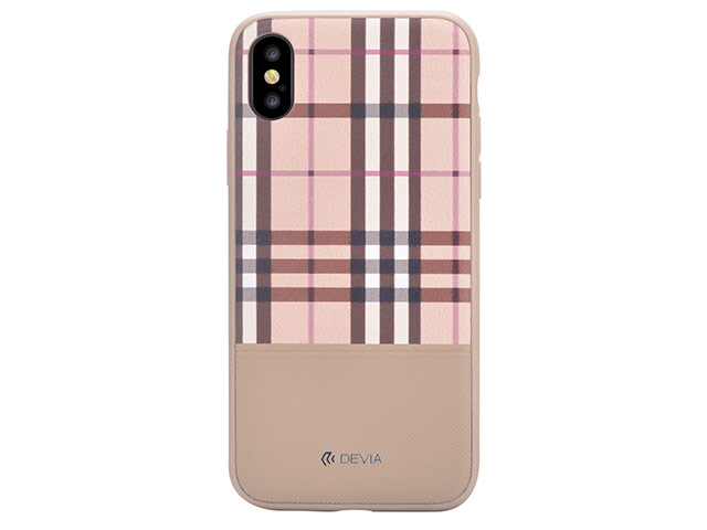 Чехол Devia Lattice case для Apple iPhone X (коричневый, кожаный)