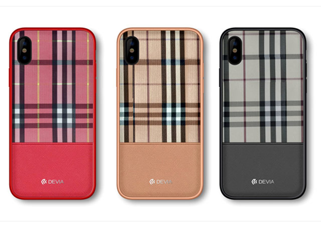 Чехол Devia Lattice case для Apple iPhone X (коричневый, кожаный)