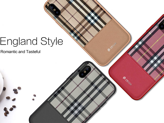 Чехол Devia Lattice case для Apple iPhone X (коричневый, кожаный)