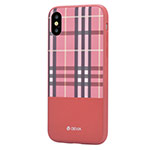 Чехол Devia Lattice case для Apple iPhone X (красный, кожаный)