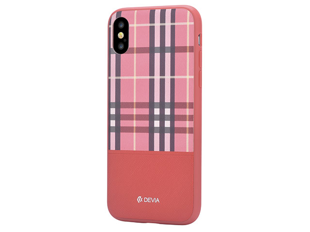 Чехол Devia Lattice case для Apple iPhone X (красный, кожаный)
