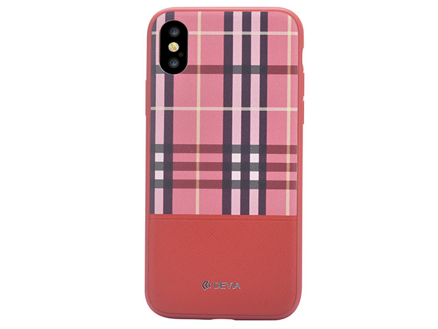Чехол Devia Lattice case для Apple iPhone X (красный, кожаный)