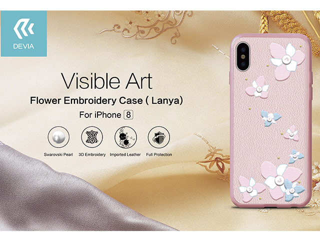 Чехол Devia Flower Embroidery для Apple iPhone X (Lanya, кожаный)