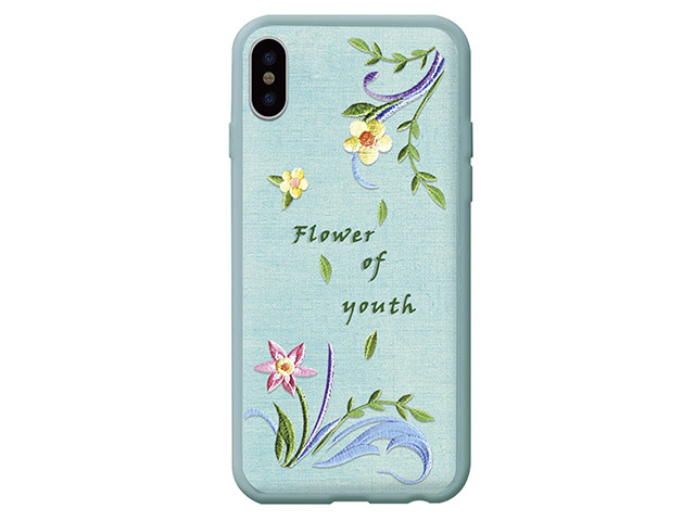 Чехол Devia Flower Embroidery для Apple iPhone X (Lanzh, кожаный)