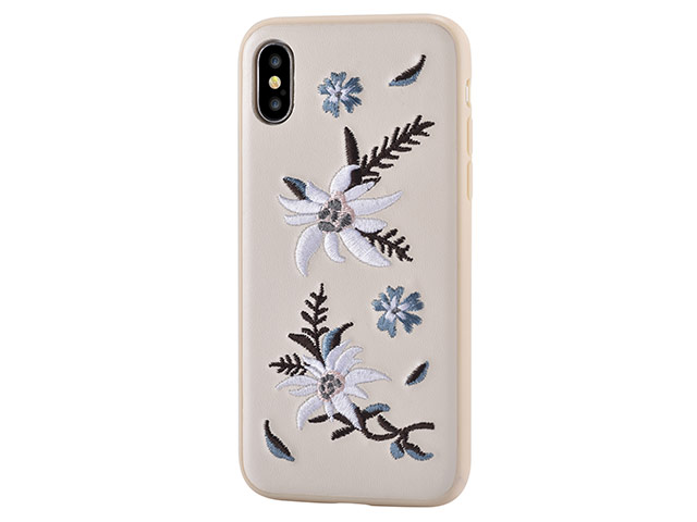 Чехол Devia Flower Embroidery для Apple iPhone X (Jalam, кожаный)