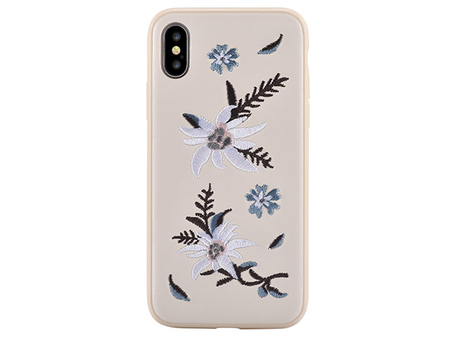 Чехол Devia Flower Embroidery для Apple iPhone X (Jalam, кожаный)