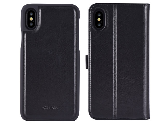 Чехол Devia Magic 2-in-1 Leather case для Apple iPhone X (черный, кожаный)