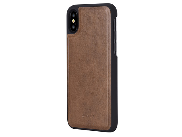 Чехол Devia Magic 2-in-1 Leather case для Apple iPhone X (коричневый, кожаный)