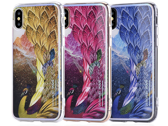 Чехол Vouni Mirror Flower для Apple iPhone X (красный, гелевый)