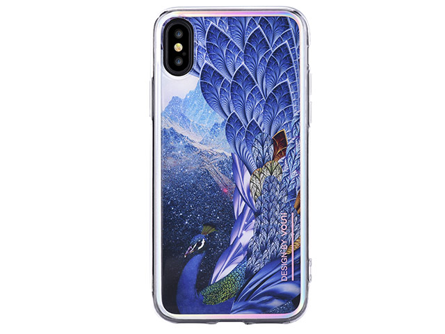 Чехол Vouni Mirror Flower для Apple iPhone X (синий, гелевый)