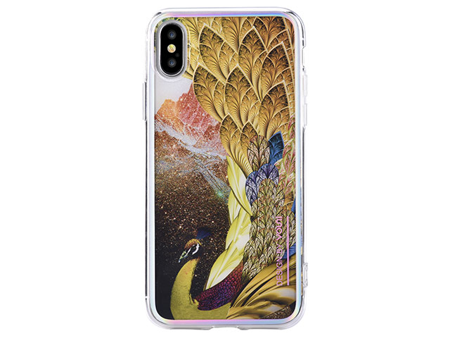 Чехол Vouni Mirror Flower для Apple iPhone X (золотистый, гелевый)