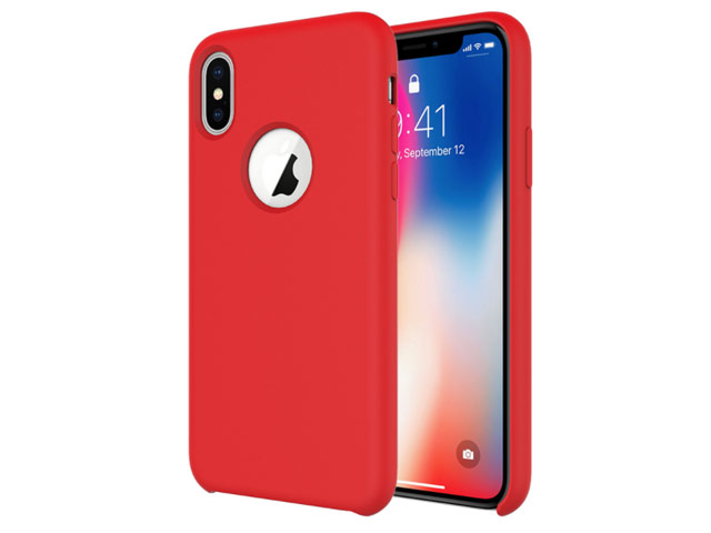 Чехол Vouni Joyful case для Apple iPhone X (красный, гелевый)