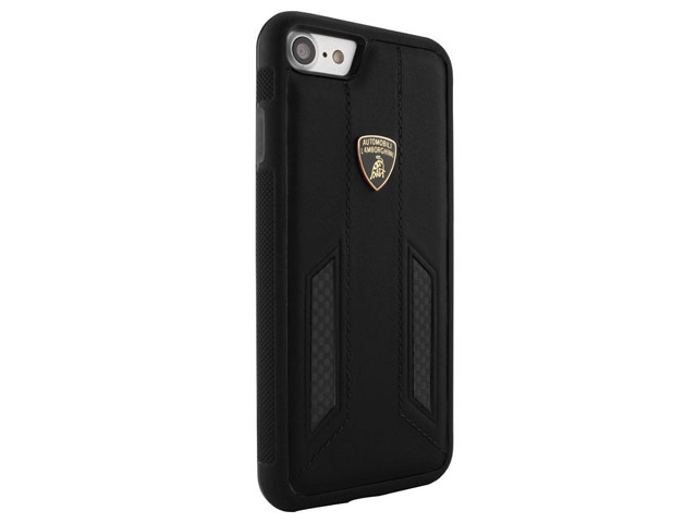 Чехол Lamborghini Huracan D6 для Apple iPhone 8 (черный, кожаный)