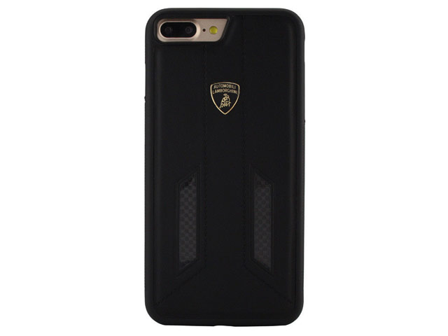 Чехол Lamborghini Huracan D6 для Apple iPhone 8 plus (черный, кожаный)