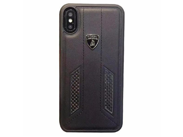 Чехол Lamborghini Huracan D6 для Apple iPhone X (черный, кожаный)