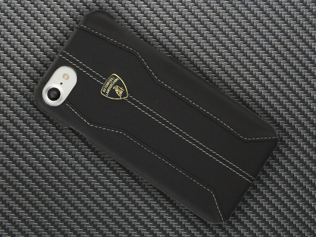 Чехол Lamborghini Huracan D1 для Apple iPhone 8 (черный, кожаный)
